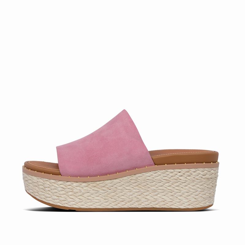 FitFlop Eloise Suede Espadrille Rosa - FitFlop Keilsandalette Damen Sale [QOSK-03741]